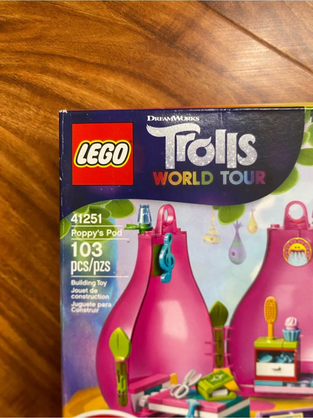 NWOT Open Box Lego x Trolls World Tour 41251 Poppy's Pod Set Age 4+ Collectible